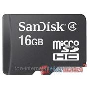 Flash Card Secure Digital SanDisk (SD) MICRO 16GB micro SDHC Class 4 + 1 SD adapter (066888)SDSDQM-O16G- B35A фотография