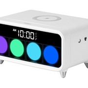Часы с беспроводным зарядным устройством Rombica Timebox 1, белый фотография