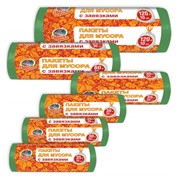 Мусорные пакеты с завязками Prosto Chis Paketi dl.musora zavyazk.Tsvetn. 120L 18 х 10 sht фото