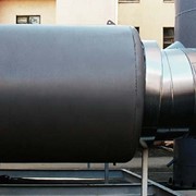Шумоглушитель дымовых газов, установленный на колонной трубе фотография