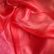Ткань Органза Красный Хамелеон фото