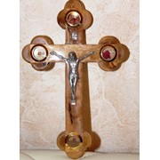 Крест ручной работы из оливкового дерева. фото