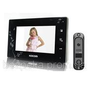Комплект видеодомофон Kocom KCV-A374SD Black + Вызывная панель DVC 411 Color фото