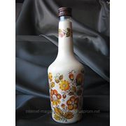 Декоративная бутылка, петриковская роспись