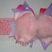 Повязка для волос «Нежно-лавандовая лента с нежно-розовыми» фото