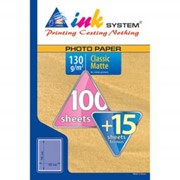 Фотобумага INKSYSTEM (Classic Matte paper) (130g, m2, 100+15 листов, 10*15cm)
