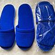 Тапочки мужские домашние синие 43-45 размер,открытые, текстиль фото