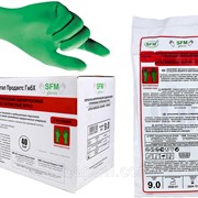 Перчатки хирургические стерильные неопудренные с валиком зелёные 40 пар фото