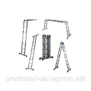 Лестница алюминиевая шарнирная 2*4+2*5, Alumet Т445 фотография