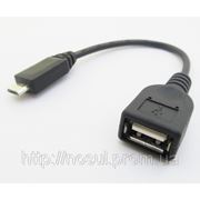 Переходник micro USB (папа) - USB (мама) Host OTG угловой 90 градусов фото