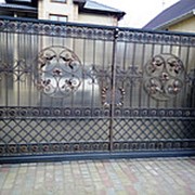 Ворота с калиткой кованые вк 4 фотография