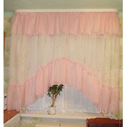 Кухонная штора “батист розовый“ фото