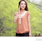 Одежда женская 2014 summer cultivate one's morality sleeve wave dot lady doll collar lotus leaf free shipping with short sleeves, код 1856915840 фото