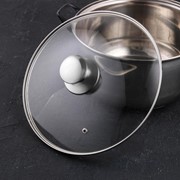 Крышка для сковороды и кастрюли стеклянная, d=26 см, с ручкой из нержавеющей стали (для духового шкафа)