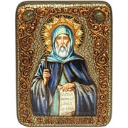 Подарочная икона Преподобный Антоний Великий на мореном дубе