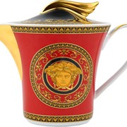 Чайник Versace Medusa, красный/золотистый фотография