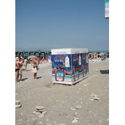Реклама на пляжах Украины, брендирование пляжных кабинок, душевых, размещение флагов на пляжах, реклама на буйках