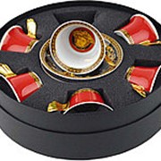 Чайный набор на 6 персон Versace «Medusa», красный/золотистый фотография