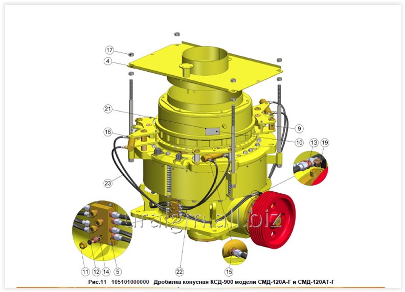 Дробилка конусная КСД-900 модели СМД-120А-Г и СМД-120АТ-Г 105101000000 ...