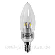 Светодиодная лампа Maxus LED-272 C37 CL-C 4W 4100K 220V E14 AL фото