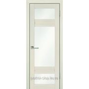 Межкомнатная дверь Топ-Комплект Экошпон Орфей Мелинга Ясень Белый стекло (комплект) фото