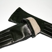 Перчатки женские кожа кашемир чёрные L138