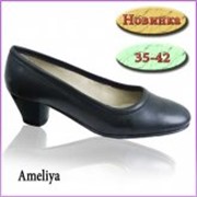 Туфли женские на низком каблуке Ameliya черн фото