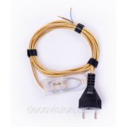 Электрический шнур DECOVISION®, 2х0,75мм2, 2 м., выключатель, дизайн OR (золото) фото