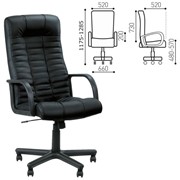 Кресло офисное “Atlant“, кожа, черное фото