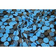 Плательно - блузочная ткань “ Голубые круги“ фото
