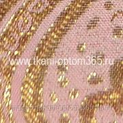 Парча жаккард Розовый с золотом фото