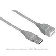 HAMA AM/AF Кабель интерфейсный USB 2.0 удлинитель 1.8 м, серый H-45027 (арт. H-45027) фотография