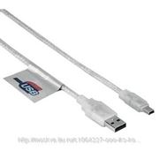 HAMA AM/mini B Кабель интерфейсный USB 2.0 1.8 м, экран, прозрачный H-41533 (арт. H-41533) фото