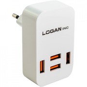 Сетевое зарядное устройство LOGAN Quad USB Wall Charger 5V 4A (CH-4 White)