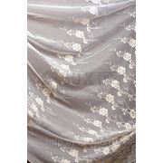 Ткани для штор, тюль с вышивкой, цвет: молоч+золото фото