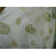 Ткань Вуаль “Зеленые цветы“ фото