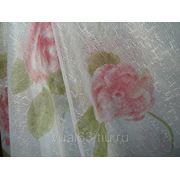 Ткань Лен “Розы“ фото