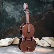 Мини-бар деревянный 'Скрипка', тёмный, 48 см фото