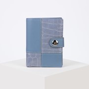 Обложка для автодокументов и паспорта, отдел для купюр, цвет голубой фото