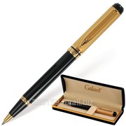 Ручка шариковая Galant GFP008, подарочная, корпус черный/золотистый, золотистые детали, синяя