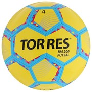 Мяч футзальный TORRES Futsal BM 200, размер 4, 32 панели, TPU, 4 подкладочных слоя, цвет желтый/зелёный фото