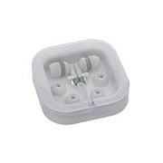 Наушники в футляре с 2-мя сменными накладками; белый; 7х2х7 см; пластик; тампопечать фото