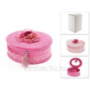 Шкатулка декоративная (для ювелирных украшений) “pink“ 21,5*16,5*9см. (2вида) (с декоративными стразами) (белая упаковка) (867944) фото
