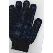 Перчатки ХБ с точками Черные 5 нитей 10 класс фото