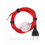 Электрический шнур Decovision, 2х0,75мм2, 3 м., выключатель, дизайн Rouge Metal (Красный металл) фото