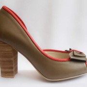 Летние женские туфли из натуральной кожи на каблуке