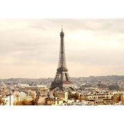 Фотообои на стену Париж Эйфелева башня, льняной холст фото