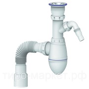 Сифон 1 1/2*40 с носиком, с гофрой 40*40*50, Unicorn А320V фото