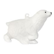 Мишка новогодний белый 8,5 см фотография