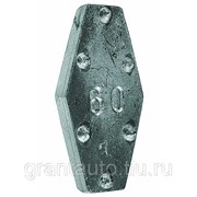 Грузило свинцовое Salmo ПЛОСКОЕ с зацепами скользящее 060г фото